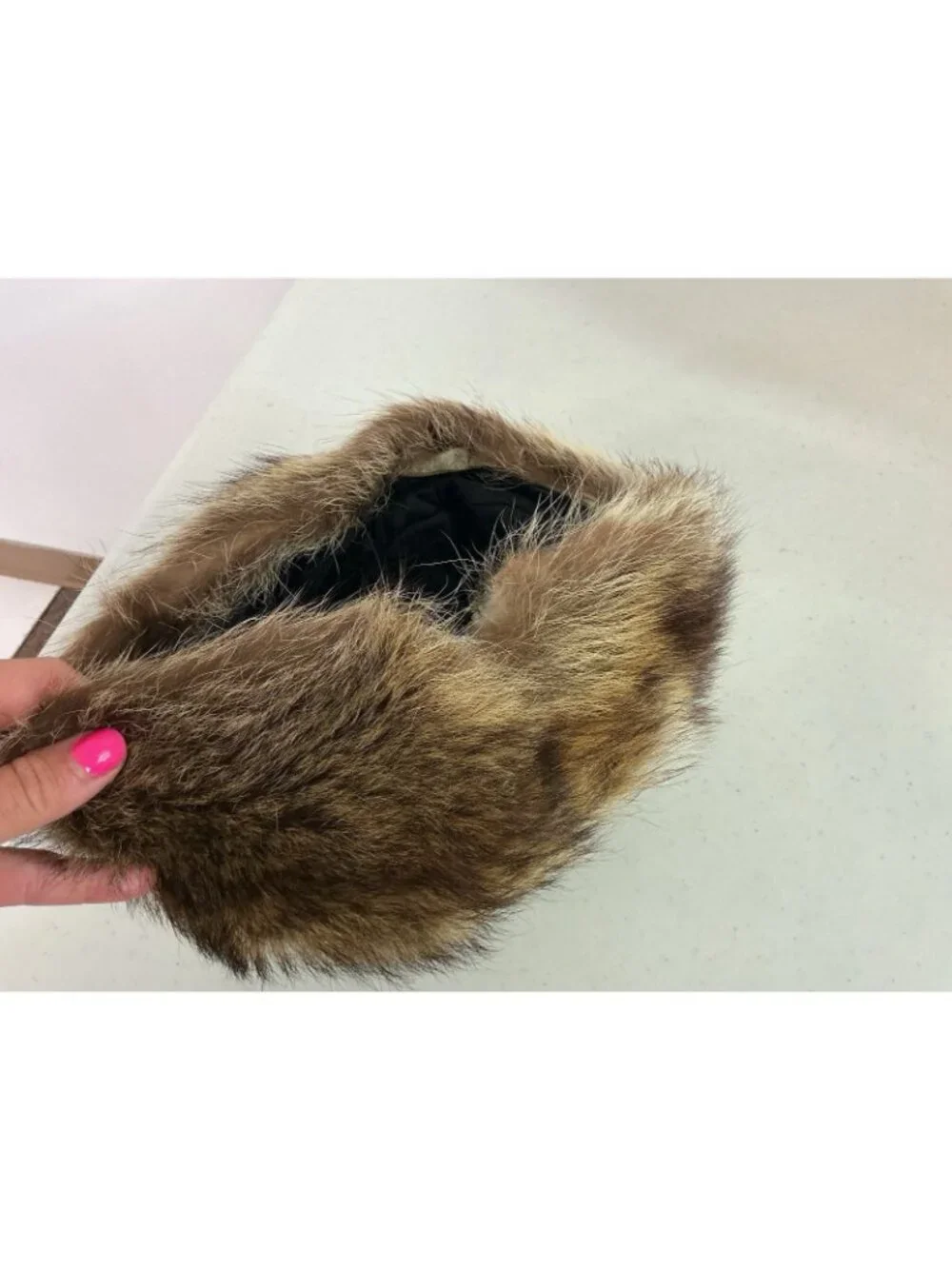 Vintage Raccoon Fur Hat Womens Small